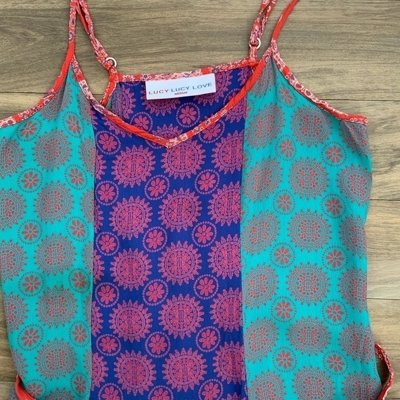 Lucy Love Mystic Red and Blue Print Maxi Dress - Picture 4 of 8